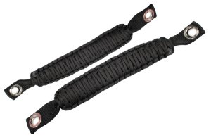 Jeep Unlimited Grab Handles - Front A-pillar and Rear Sound Bar - Fishbone Offroad - Paracord - Black - `07-`18